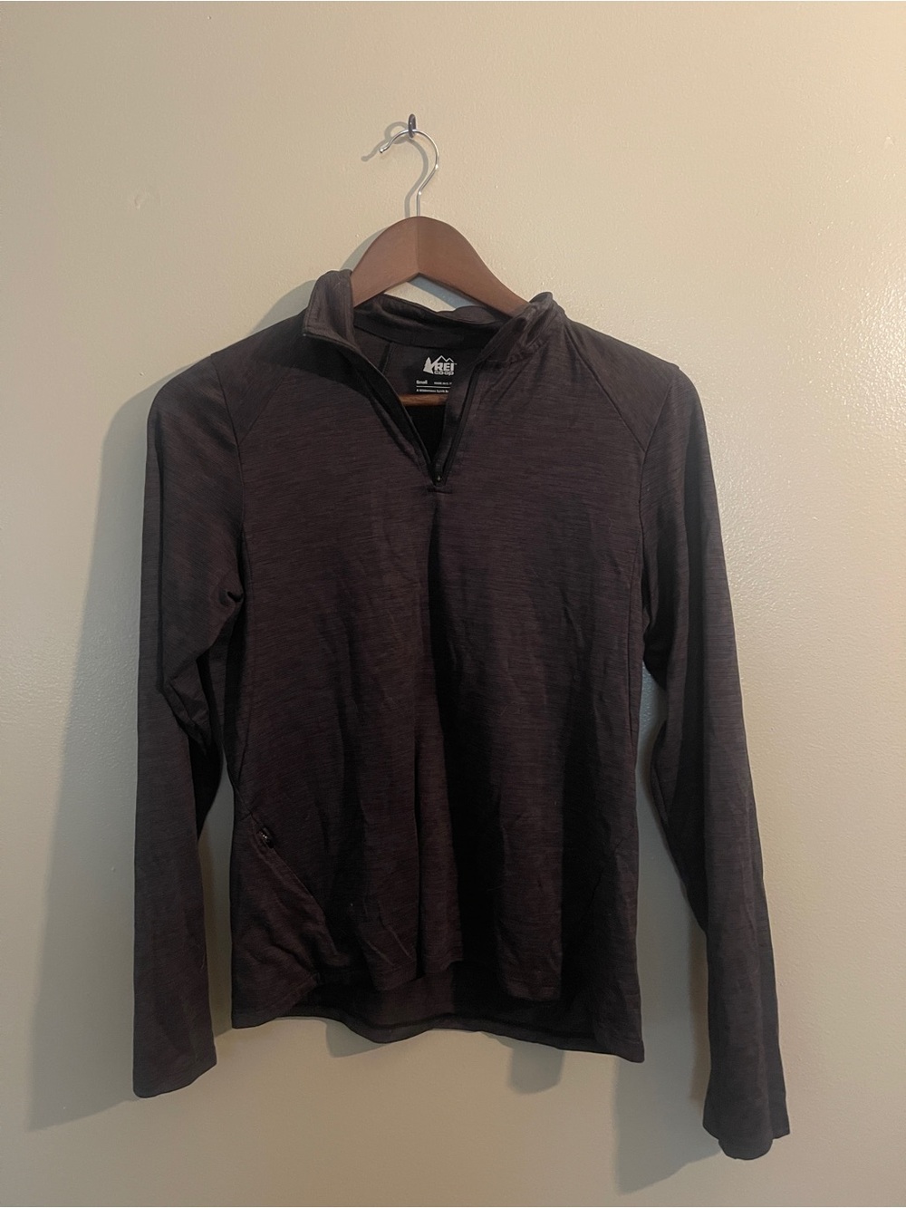 REI Dark Charcoal Quarter-Zip Pullover, Women’s S